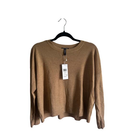 Eileen Fisher Sweaters - Eileen Fisher NWT 100% Merino Wool Crew Neck Top Sweater in Honey Brown Sz S